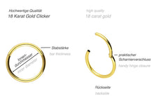 Laden Sie das Bild in den Galerie-Viewer, Basic 18 Karat Gold Clicker Ring piercinginspiration®