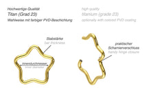 Laden Sie das Bild in den Galerie-Viewer, Titan Stern Clicker Ring piercinginspiration®