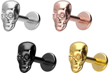 Laden Sie das Bild in den Galerie-Viewer, Totenkopf Titan Innengewinde Labret Ohrpiercing piercinginspiration®