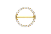 Laden Sie das Bild in den Galerie-Viewer, Titan Nippel Ring Clicker Eingefasste Kristalle piercinginspiration®