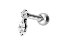 Laden Sie das Bild in den Galerie-Viewer, Titan Kristallzapfen Ohrpiercing Innengewinde piercinginspiration®