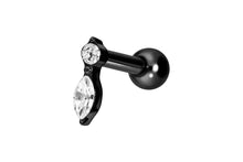 Laden Sie das Bild in den Galerie-Viewer, Titan Kristallzapfen Ohrpiercing Innengewinde piercinginspiration®