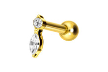 Laden Sie das Bild in den Galerie-Viewer, Titan Kristallzapfen Ohrpiercing Innengewinde piercinginspiration®