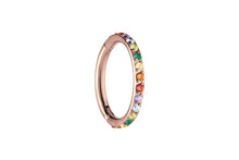 Laden Sie das Bild in den Galerie-Viewer, Titan Clicker Ring Multiple Regenbogen Kristalle piercinginspiration®