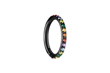 Laden Sie das Bild in den Galerie-Viewer, Titan Clicker Ring Multiple Regenbogen Kristalle piercinginspiration®