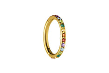 Laden Sie das Bild in den Galerie-Viewer, Titan Clicker Ring Multiple Regenbogen Kristalle piercinginspiration®