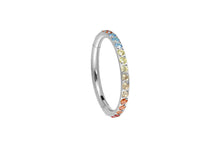 Laden Sie das Bild in den Galerie-Viewer, Titan Clicker Ring Multiple Regenbogen Kristalle piercinginspiration®
