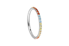 Laden Sie das Bild in den Galerie-Viewer, Titan Clicker Ring Multiple Regenbogen Kristalle piercinginspiration®