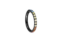 Laden Sie das Bild in den Galerie-Viewer, Titan Clicker Ring Multiple Regenbogen Kristalle piercinginspiration®