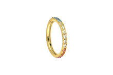 Laden Sie das Bild in den Galerie-Viewer, Titan Clicker Ring Multiple Regenbogen Kristalle piercinginspiration®