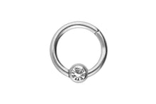 Laden Sie das Bild in den Galerie-Viewer, Titan Clicker Ring Kugel Kristall piercinginspiration®