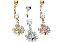 Laden Sie das Bild in den Galerie-Viewer, Kristall Baum Anhänger Bauchnabelpiercing Barbell piercinginspiration®