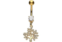 Laden Sie das Bild in den Galerie-Viewer, Kristall Baum Anhänger Bauchnabelpiercing Barbell piercinginspiration®
