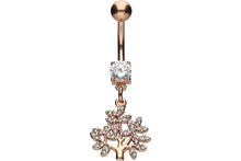 Laden Sie das Bild in den Galerie-Viewer, Kristall Baum Anhänger Bauchnabelpiercing Barbell piercinginspiration®