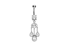 Laden Sie das Bild in den Galerie-Viewer, Oriental 3 Kristall Anhänger Kugeln Bauchnabelpiercing Barbell piercinginspiration®