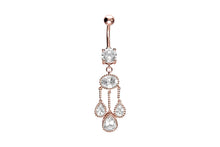 Laden Sie das Bild in den Galerie-Viewer, Oriental 3 Kristall Anhänger Kugeln Bauchnabelpiercing Barbell piercinginspiration®