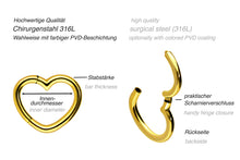 Laden Sie das Bild in den Galerie-Viewer, Herz Rund Clicker Ring piercinginspiration®