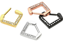 Laden Sie das Bild in den Galerie-Viewer, Spitz Kristall Septum Daith Clicker Ring V-Form piercinginspiration®