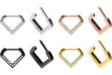 Laden Sie das Bild in den Galerie-Viewer, Spitz Kristall Septum Daith Clicker Ring V-Form piercinginspiration®