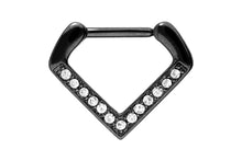 Laden Sie das Bild in den Galerie-Viewer, Spitz Kristall Septum Daith Clicker Ring V-Form piercinginspiration®