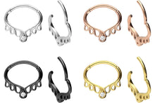 Laden Sie das Bild in den Galerie-Viewer, Oriental Kristall Septum Daith Clicker Ring piercinginspiration®