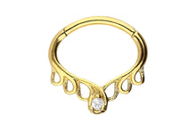 Laden Sie das Bild in den Galerie-Viewer, Oriental Kristall Septum Daith Clicker Ring piercinginspiration®