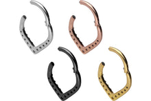 Laden Sie das Bild in den Galerie-Viewer, Spitz Clicker Ring 11 Kristalle Chirurgenstahl piercinginspiration®