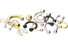 Laden Sie das Bild in den Galerie-Viewer, Hufeisen Ring Barbell Chirurgenstahl piercinginspiration®