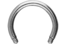 Laden Sie das Bild in den Galerie-Viewer, Titan Hufeisen Ring Barbell ohne Kugeln piercinginspiration®