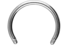 Laden Sie das Bild in den Galerie-Viewer, Titan Hufeisen Ring Barbell ohne Kugeln piercinginspiration®
