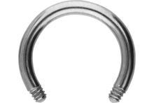 Laden Sie das Bild in den Galerie-Viewer, Titan Hufeisen Ring Barbell ohne Kugeln piercinginspiration®