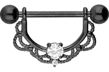 Laden Sie das Bild in den Galerie-Viewer, Kristall Nippel Stab Barbell Piercing piercinginspiration®