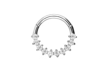 Laden Sie das Bild in den Galerie-Viewer, 10 Eingefasste Kristalle Clicker Ring piercinginspiration®