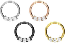 Laden Sie das Bild in den Galerie-Viewer, Clicker Ring 3 Kristalle piercinginspiration®