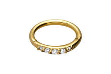 Laden Sie das Bild in den Galerie-Viewer, Clicker Ring Multiple 5 Kristalle piercinginspiration®