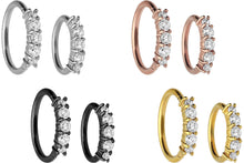 Laden Sie das Bild in den Galerie-Viewer, Clicker Ring 5 Kristalle piercinginspiration®