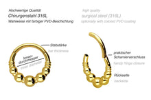 Laden Sie das Bild in den Galerie-Viewer, 5 Kugeln Clicker Ring piercinginspiration®