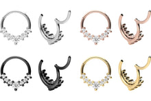 Laden Sie das Bild in den Galerie-Viewer, 7 Kristalle Clicker Ring piercinginspiration®