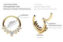 Laden Sie das Bild in den Galerie-Viewer, 7 Kristalle Clicker Ring piercinginspiration®