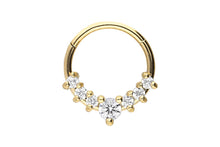 Laden Sie das Bild in den Galerie-Viewer, 7 Kristalle Clicker Ring piercinginspiration®