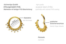 Laden Sie das Bild in den Galerie-Viewer, Clicker Ring Multiple Spitzen Kristall piercinginspiration®