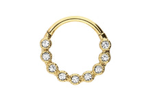 Laden Sie das Bild in den Galerie-Viewer, 9 Kristalle Clicker Ring piercinginspiration®