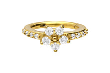 Laden Sie das Bild in den Galerie-Viewer, Multiple Eingefasste Kristalle Blume Clicker Ring piercinginspiration®