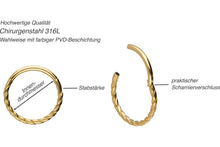 Laden Sie das Bild in den Galerie-Viewer, Clicker Ring Gedreht piercinginspiration®