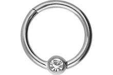Laden Sie das Bild in den Galerie-Viewer, Clicker Ring Kugel Kristall Chirurgenstahl piercinginspiration®
