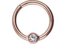 Laden Sie das Bild in den Galerie-Viewer, Titan Clicker Ring Kugel Kristall piercinginspiration®