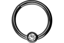 Laden Sie das Bild in den Galerie-Viewer, Titan Clicker Ring Kugel Kristall piercinginspiration®