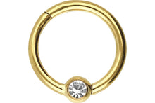 Laden Sie das Bild in den Galerie-Viewer, Titan Clicker Ring Kugel Kristall piercinginspiration®