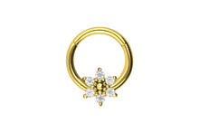 Laden Sie das Bild in den Galerie-Viewer, Clicker Ring 5 Kristalle Lotus Blume piercinginspiration®