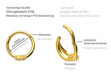 Laden Sie das Bild in den Galerie-Viewer, Clicker Ring 7 Kristalle Blume Conch piercinginspiration®